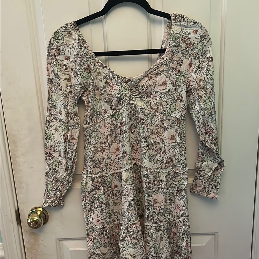 Arizona Jean Company Cream Bishop Sleeve Sundress